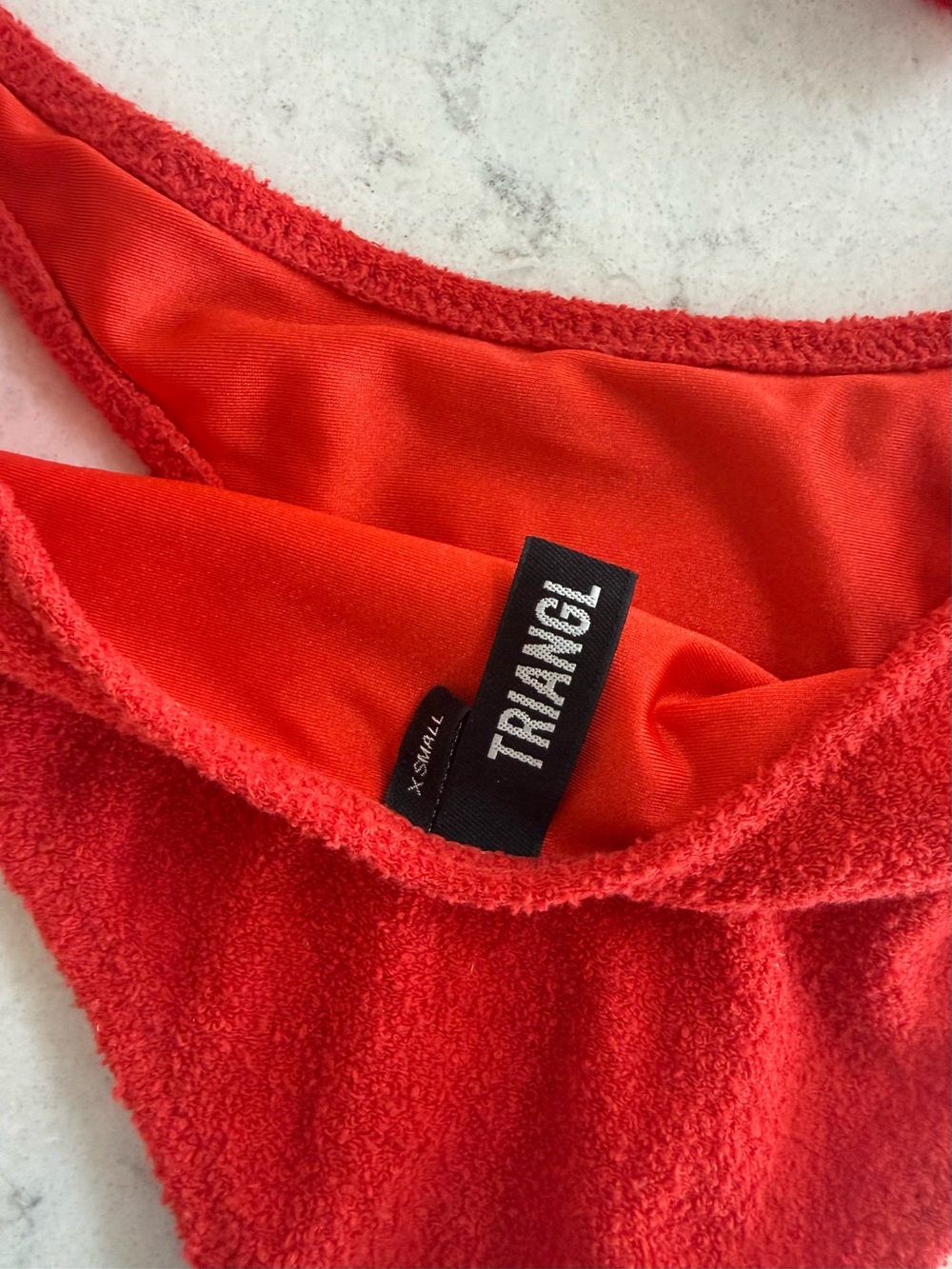 triangl swimwear Bright Red Textured Bikini Set - Picture 3 of 4